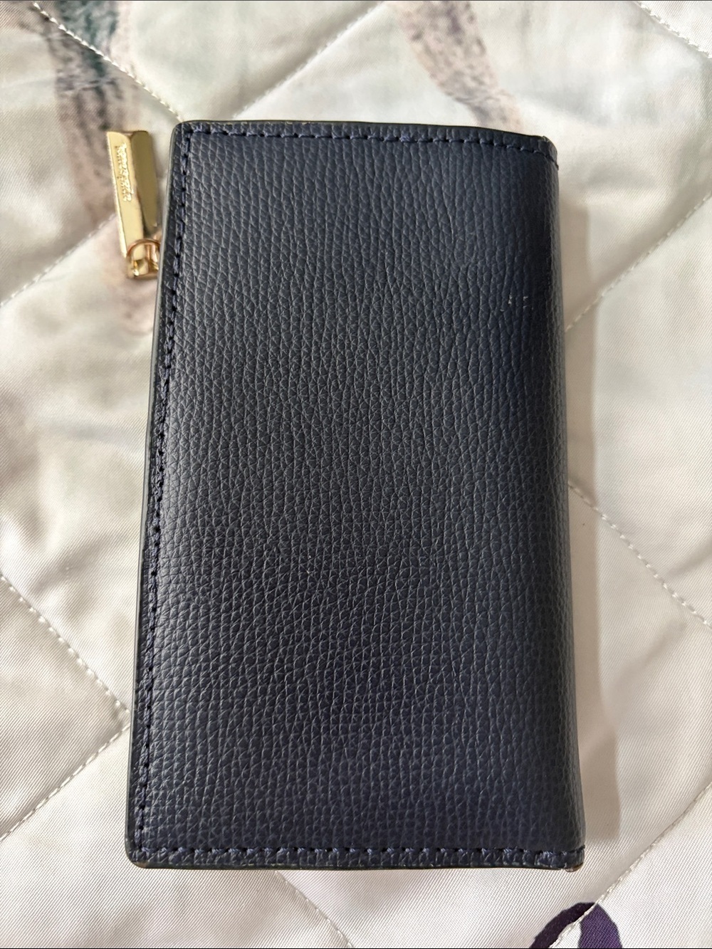 kate spade navy leather zip wallet / card holder - Picture 4 of 8